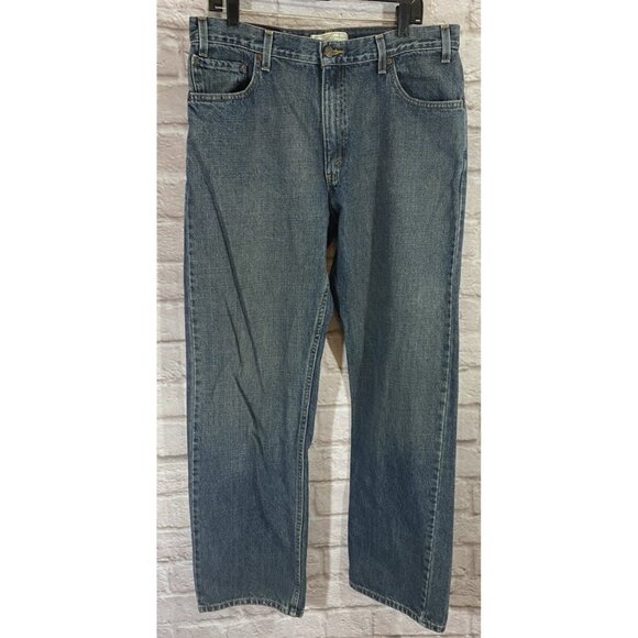 Vintage Levi Strauss Signature Straight Fit Jeans 36X34 Medium Blue Denim Cotton - Picture 1 of 11